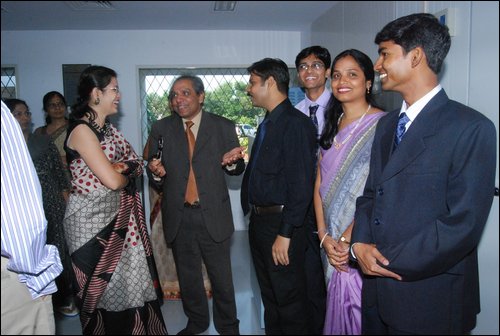 Dr Bodha Welsly sharing a lighter moment with the staff members of National Burns Centre..JPG